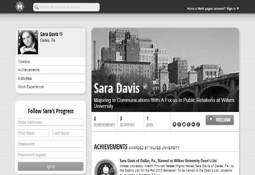 Merit pages allow student's records to record their various academic and extracurricular achievements.