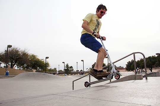 Dan Lykens scooting thorugh Mesa, Ariz.