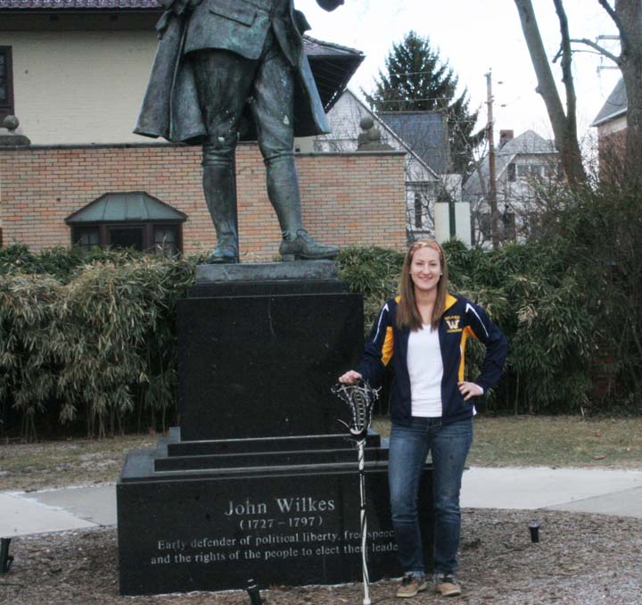 Carley Smith, junior midfielder for the Lady Colonels lacrosse team