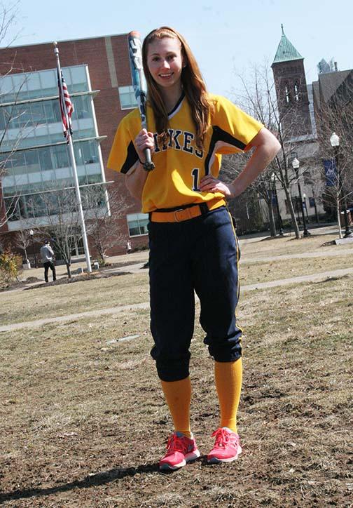 Freshman softball player Ashley Eden