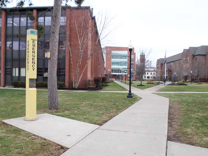 Knowing safety tips can help reduce chances of having an altercation. Walking in groups instead of alone and having a phone of easy of access are just two tips to be safe. Public Safety patrols campus all day every day to ensure safety.