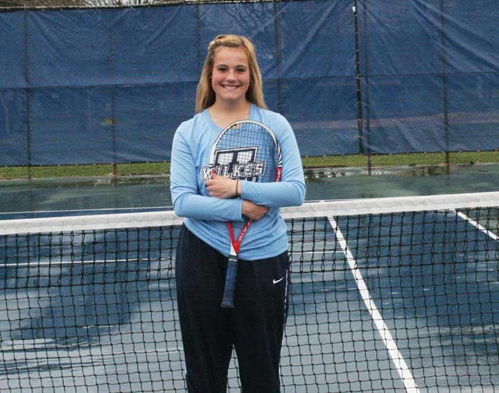 Freshman tennis player Kendra Croker