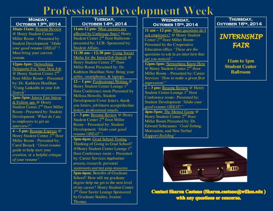 Student Development to host Professional Development Week