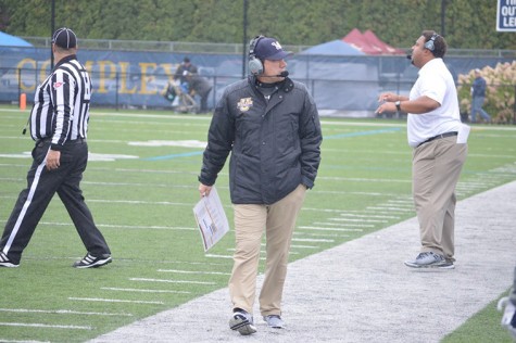 Head Coach Trey Brown looks off field in a moment of disgust. 