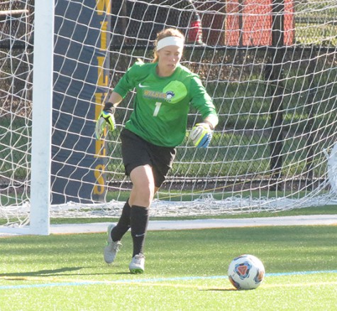 Mahoney clears the ball downfield during a a recent game.