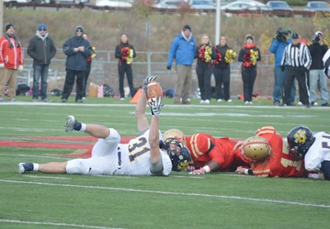 Tanner Stengel retrieves the fumble for Colonels. 