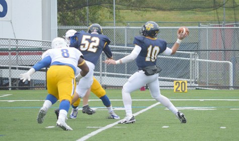 Dailey looks for a receiver during the homecoming game this past fall.