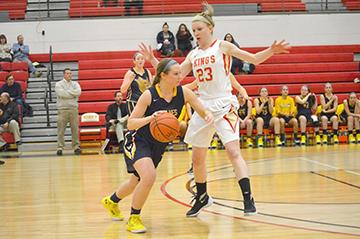 Senior Guard Missy Oertner looking to explode past the defender with the dribble at this past Wednesday’s game.