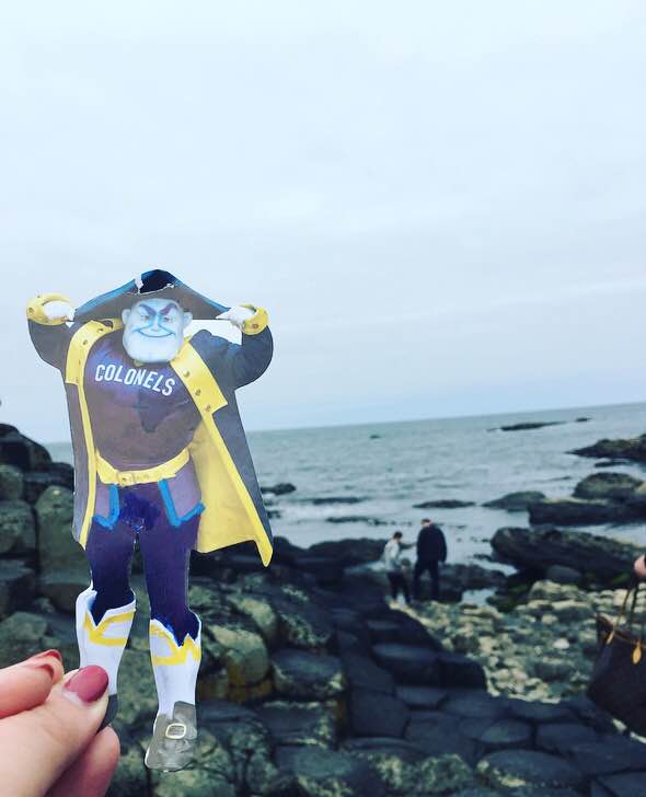 Valerie Woods was able to snap this picture of the Colonel  while at Giants Causeway in Belfast. 