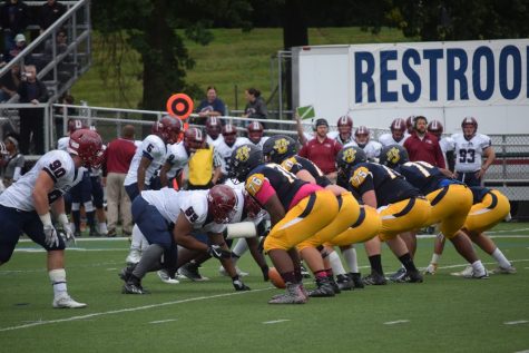 The Colonels offensive line faced many troublesome penalties during the game.