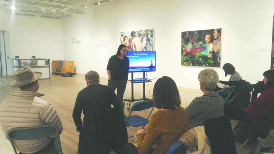 The lecture, held by Dr. Ellen Newell, was held in the Sordoni Art Gallery. 
