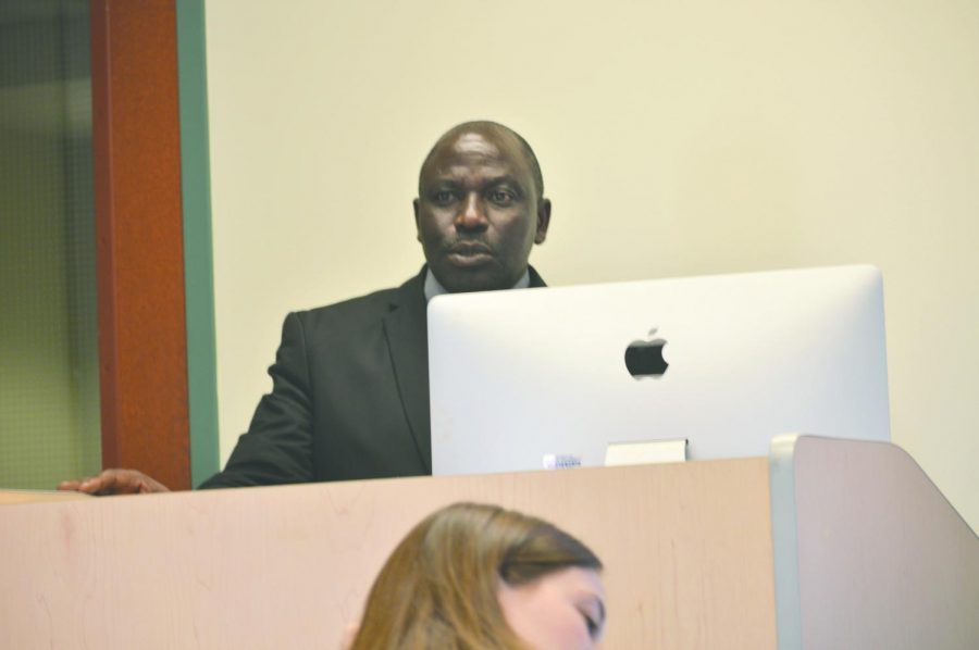 Charles Bahati spoke to a variety of classes during his time here, including Dr. Winkler’s Global Health course and Dr. Adekola’s International Business course. 