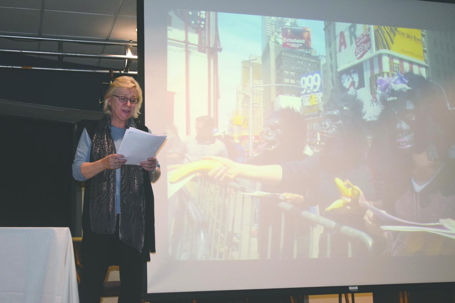 Donna Kaz, also known as Aphra Behn, of the Guerilla Girls on Tour, shares her experiences as a former feminist activist with the Guerilla Girls since the 1990s.