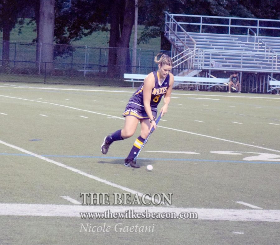 Senior Haley Gayoski scans the field as she looks to kick start the Colonels attack.