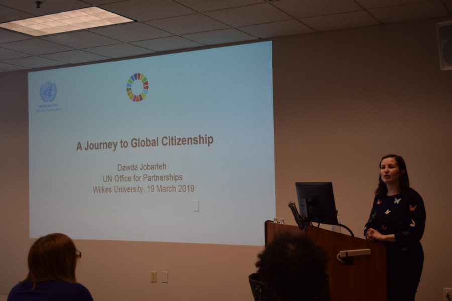 Dr. Andreea Maierean introduced the speaker, Jobarteh. This lecture marked the beginning of the spring UN lecture series. 