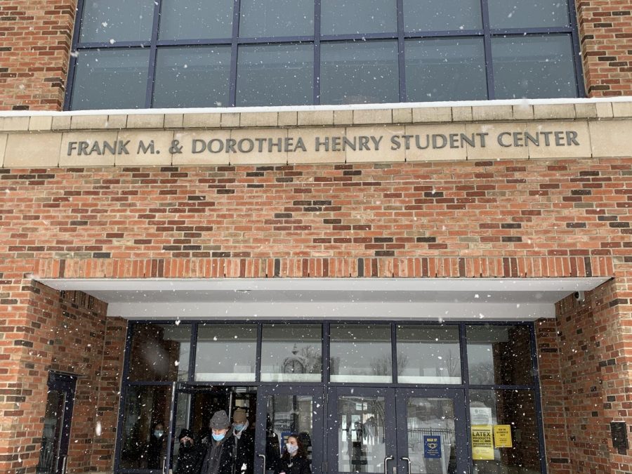Snow flurries fell non-stop on Monday, Feb. 1.