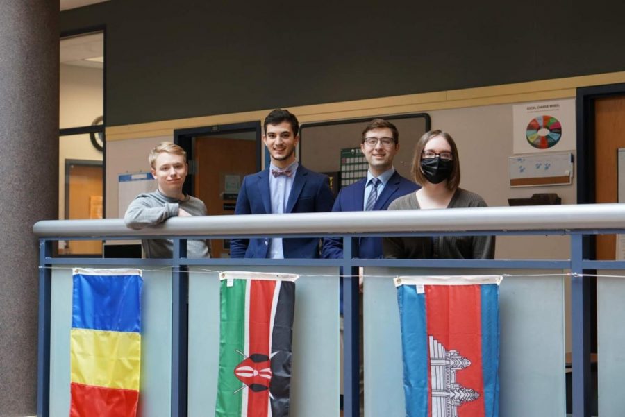 Chris Smith, Juan Astegiano, Nathan Pitcher and Jen Boch (from left to right) attended the Model European Union Conference. 