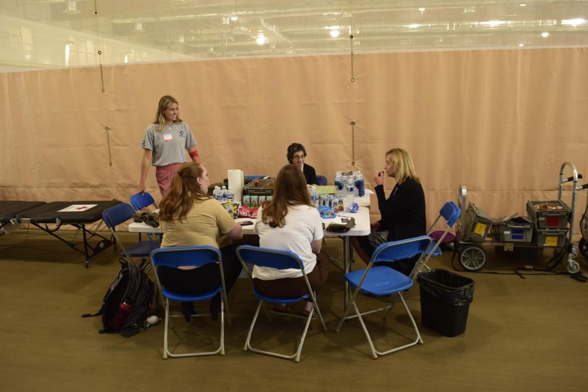 After donating, donors were directed to a table full of snacks to replenish their
body after the donation of blood.