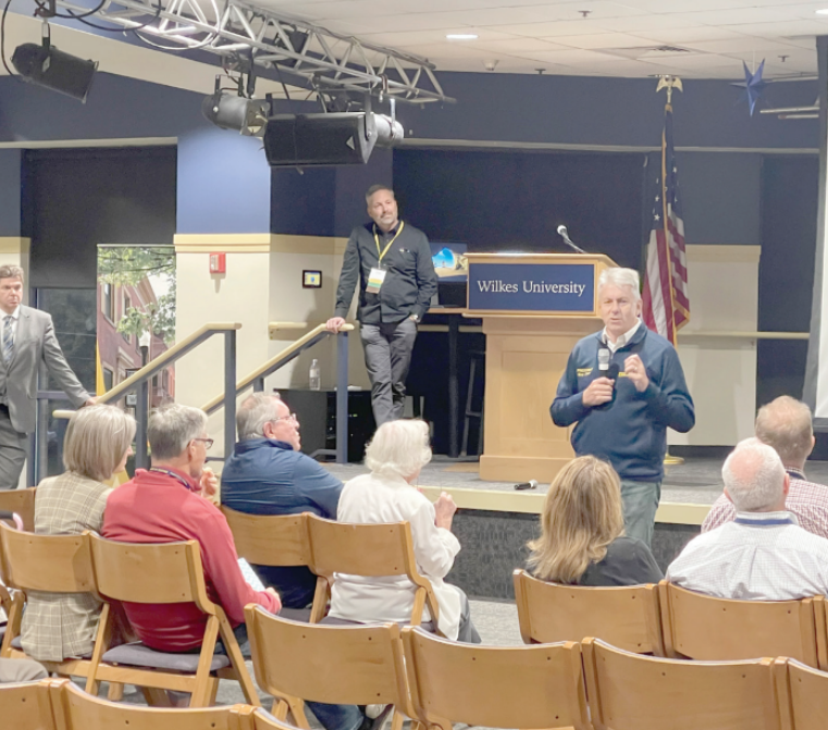 Dr. Greg Cant opens event with discussing the impact Hurricane Agnes had on
the Wilkes-Barre community.