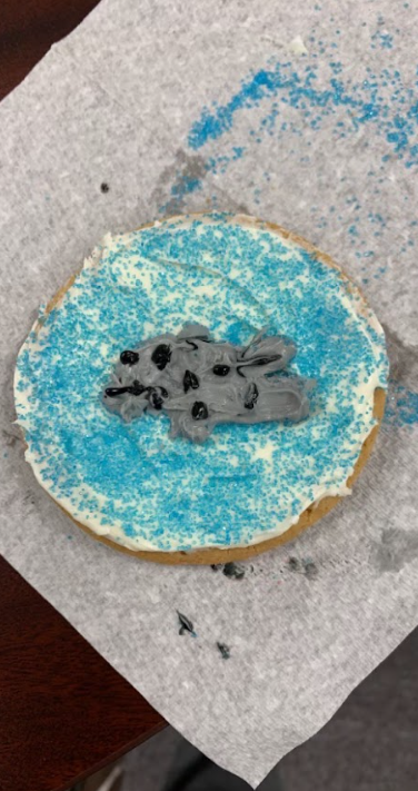 One of the cookies decorated during the competition was by Eliana Kramer, sophomore history and corporate finance major.