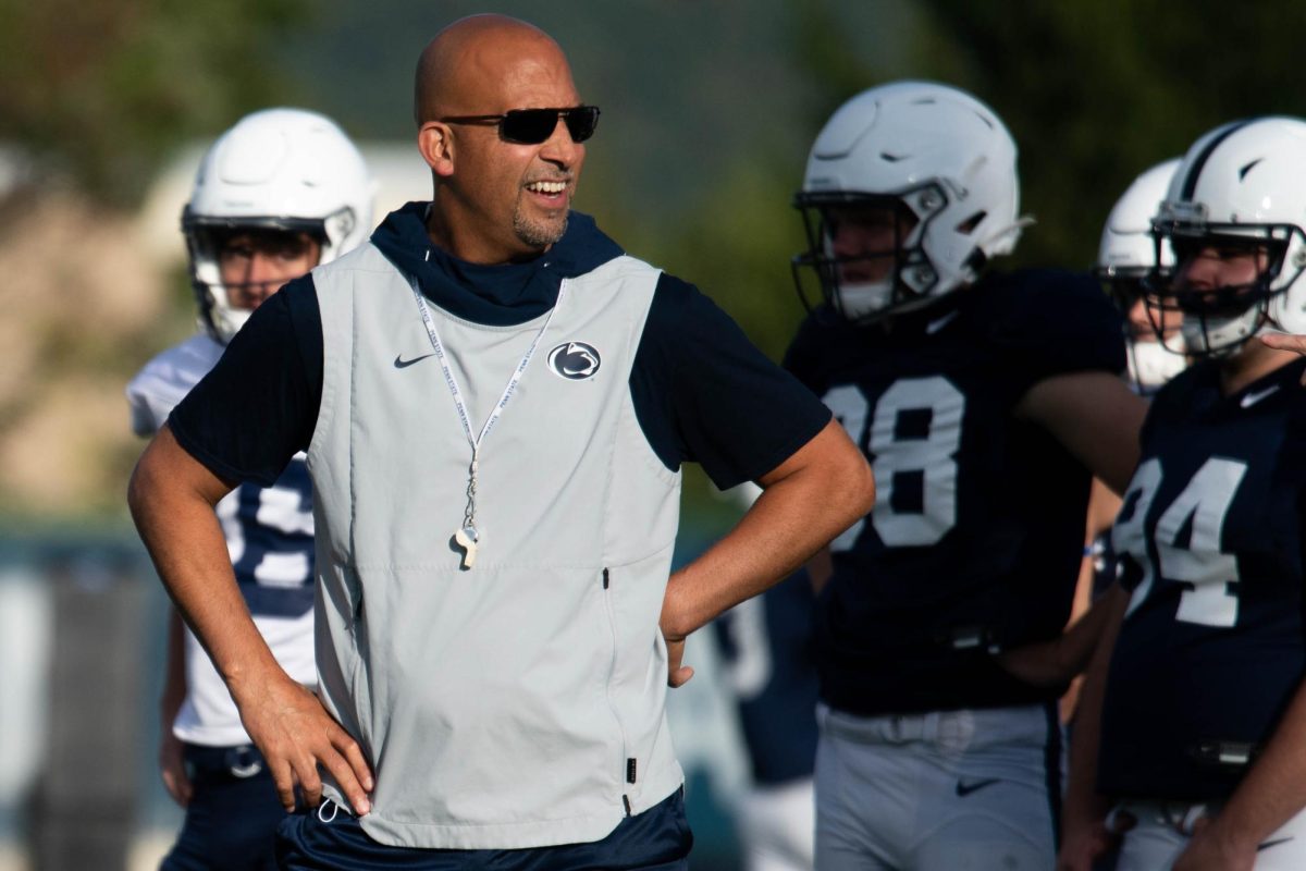James Franklin at practice, 2019. (Noah Riffe).