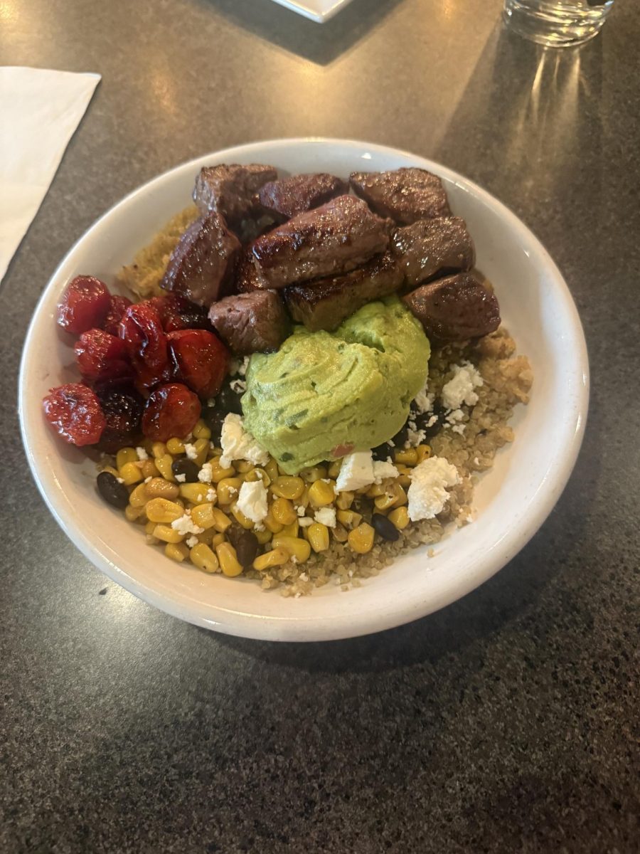 The quinoa bowl with steak was as delicious as it was visually pleasing.