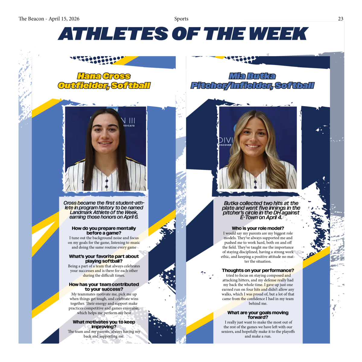 Headshots courtesy of Wilkes Athletics. Page by Andrew Marshallsay. 